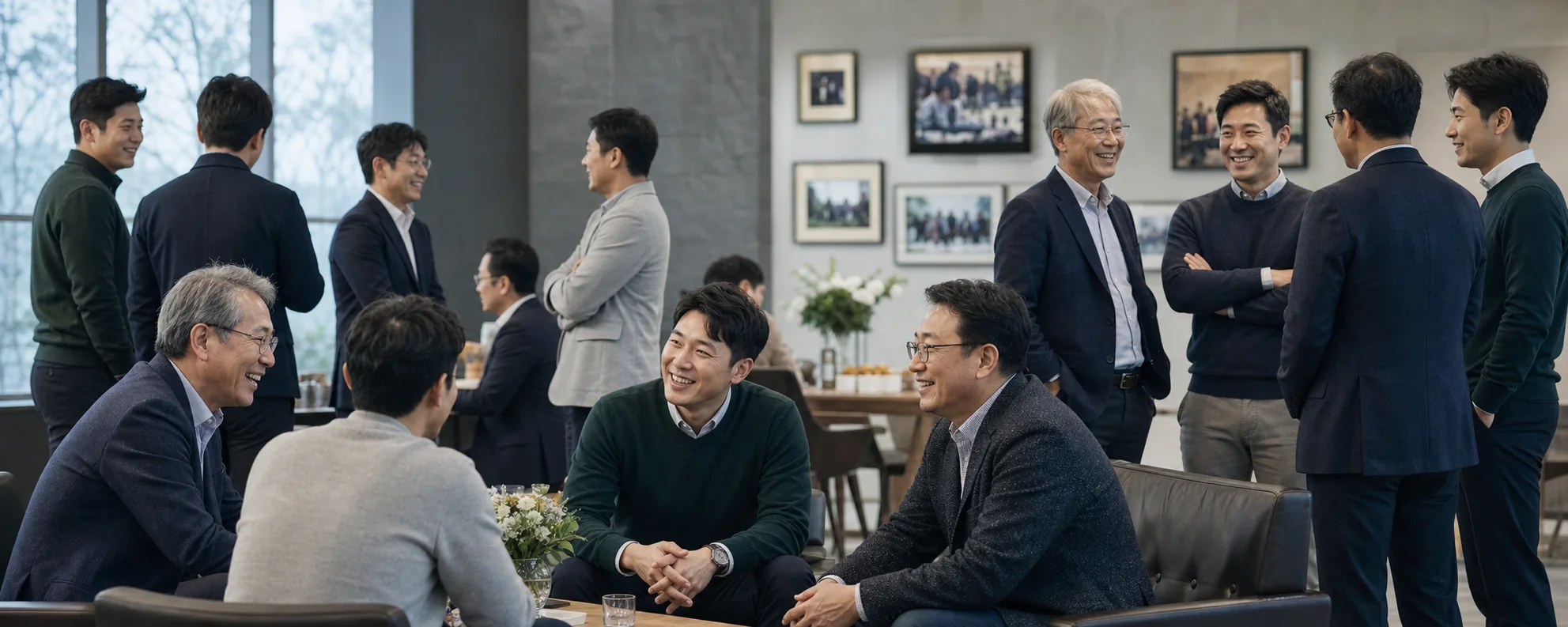 함께 모여 이야기하는 북일 동문